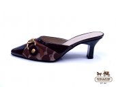 Coach Heel Sandals 4512-Chestnut with Chocolate Leather