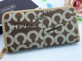 Coach Wallets 2652-Chestnut and White "C" Logo with Black Leathe