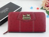 Madison Wallets 2061-Red Leather and Gold Coach Brand with White