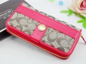 Poppy Wallets 2231-Sandy Cloth and Red Leather Button with Metal
