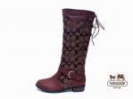 Coach Boots 4213-Chocoalte and Chestnut Leather with Silver Buck