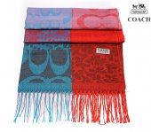 Coach Scarf 4035-Coloful Cotton with Blue/Red Half Moon "C" Logo