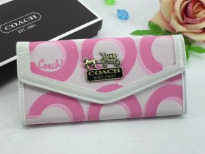 Coach Wallets 2658-Gold Coach Brand and White with Red Strong "C