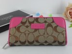 Poppy Wallets 2302-Sandy Cloth and Pink Leather with C Logo