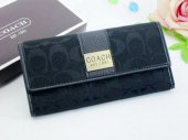 Poppy Wallets 2248-Indigo Cloth with Gold Coach Logo in Middle L