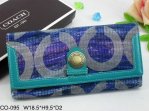Coach Wallets 2679-Purple Cloth and Grey "C" Logo with Blue Leat