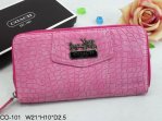 Madison Wallets 2018-All Pink Leather with Silver Coach Brand