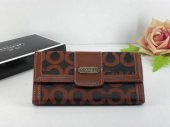 Coach Wallets 2743-All Black and Gold Coach Brand with Brown "C"