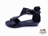 Coach Sandals 4717-All Black and Chocolate Bottom