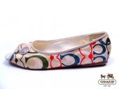 Coach Flats 4409-Colorful Half Moon "C" Logo with White