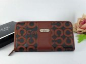 Coach Wallets 2737-Black/Brown Leather and Gold Coach Brand