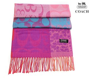 Coach Scarf 4030-Coloful Cotton with Red Half Moon "C" Logo