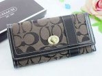 Poppy Wallets 2263-Gold Button and Chestnut with Black Leather