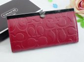 Poppy Wallets 2206-All Red Leather and Silver Button