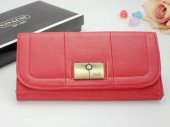 Coach Wallets 2800-All Red Leather with Metal Button