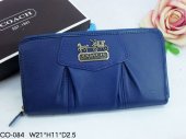 Madison Wallets 2112-All Ocean Blue Leather with Gold Coach Bran