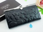 Poppy Wallets 2203-All Black Leather and Silver Button