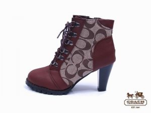 Coach Ankle Boots 4114-Long Elastic and Sandy Cloth with Brown L