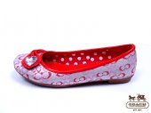 Coach Flats 4407-White and Red with Colorful "C" Logo