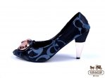 Coach Heels 4604-Black and Blue C Logo with Gold Logo