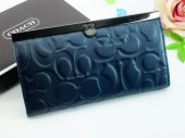 Poppy Wallets 2204-All Cyan Leather and Silver Button