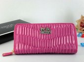 Madison Wallets 2051-All Pink Drape Leather and Gold Coach Brand