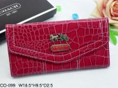 Coach Wallets 2696-All Red Snakeskin and Gold Coach Brand