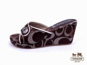 Coach Wedges 4948-Coach Brand and Chestnut with Half Moon C Logo