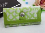 Waverly Wallets 2528-Silver Button and White with Green Leather