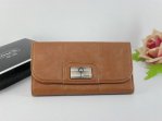 Coach Wallets 2729-All Brown Leather and Metal Button