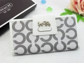Chelsea Wallets 1948-Gray and Gold Coach Brand with White Leathe