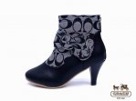 Coach Ankle Boots 4117-Grey Bowknot and Black Leather with Silve