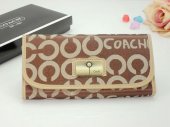 Coach Wallets 2798-White "C" Logo and Chestnut with Metal Button