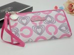Coach Wallets 2792-Heart-shaped Pattern and White with Pink Leat