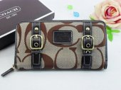 Poppy Wallets 2260-Sandy Cloth and Coach Brand with Two Coffee L