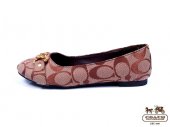 Coach Flats 4412-Sandy with Chestnut "C" Logo and Black Leather