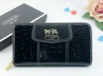 Madison Wallets 2079-All Black Serpentinite and Gold Coach Brand