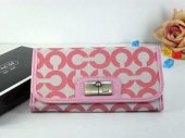 Coach Wallets 2718-White and Red "C" Logo with Pink Leather and