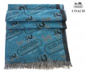 Coach Scarf 4012-Blue Cotton and Coach Brand