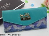 Coach Wallets 2677-Painting and Blue Leather with Gold Coach Bra