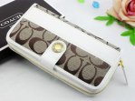 Poppy Wallets 2235-Sandy Cloth and White Leather Button with Met