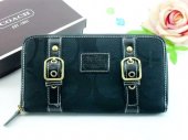 Poppy Wallets 2254-Indigo Cloth and Coach Brand with Two Black L