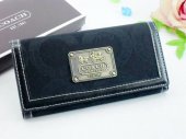 Coach Wallets 2642-Gold Coach Brand and Indigo with Leather