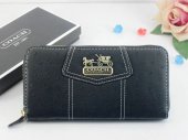 Madison Wallets 2060-Black Leather and Gold Coach Brand with Whi