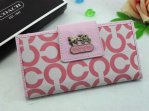Chelsea Wallets 1950-Ice White and Gold Coach Brand with Pink Le