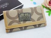 Coach Wallets 2643-Gold Coach Brand and Sandy with Tan Leather