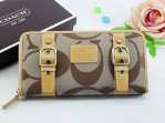 Poppy Wallets 2253-Sandy Cloth and Coach Brand with Two Orange L
