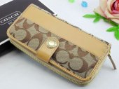 Poppy Wallets 2234-Sandy Cloth and Tan Leather Button with Metal