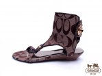 Coach Sandals 4729-Sandy and Gold Button