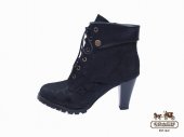 Coach Ankle Boots 4105-Cyan and Black Half Moon "C" with Black L